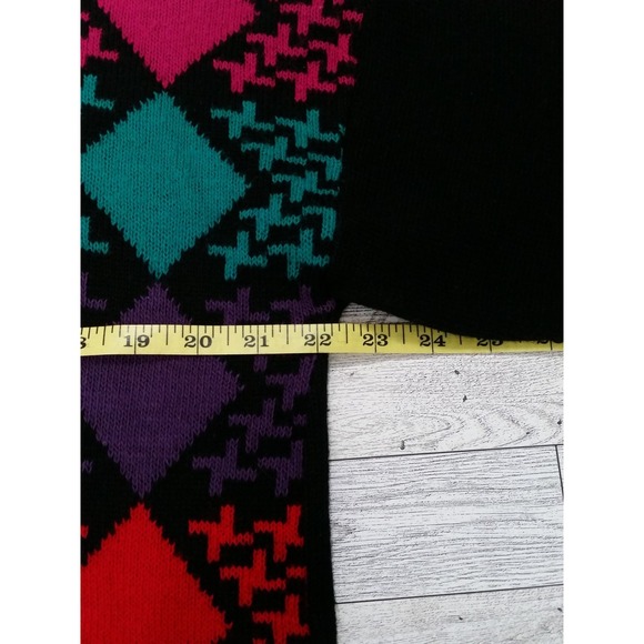 Vintage Men's American Pride Sweater USA Made Acrylic Blend 80s 90s Argyle - Picture 6 of 8